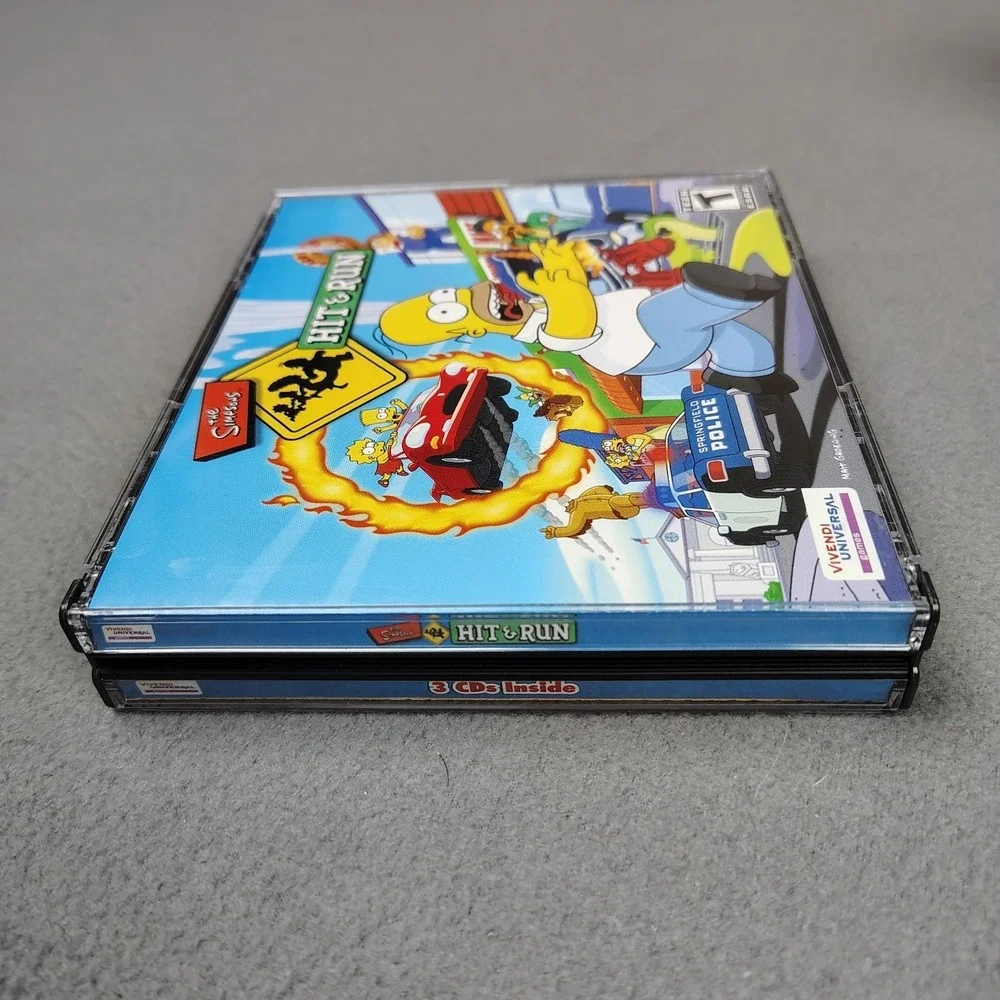 The Simpsons Hit & Run PC Game Windows CD-ROM 3 Disc Set No Manual Jewel Case